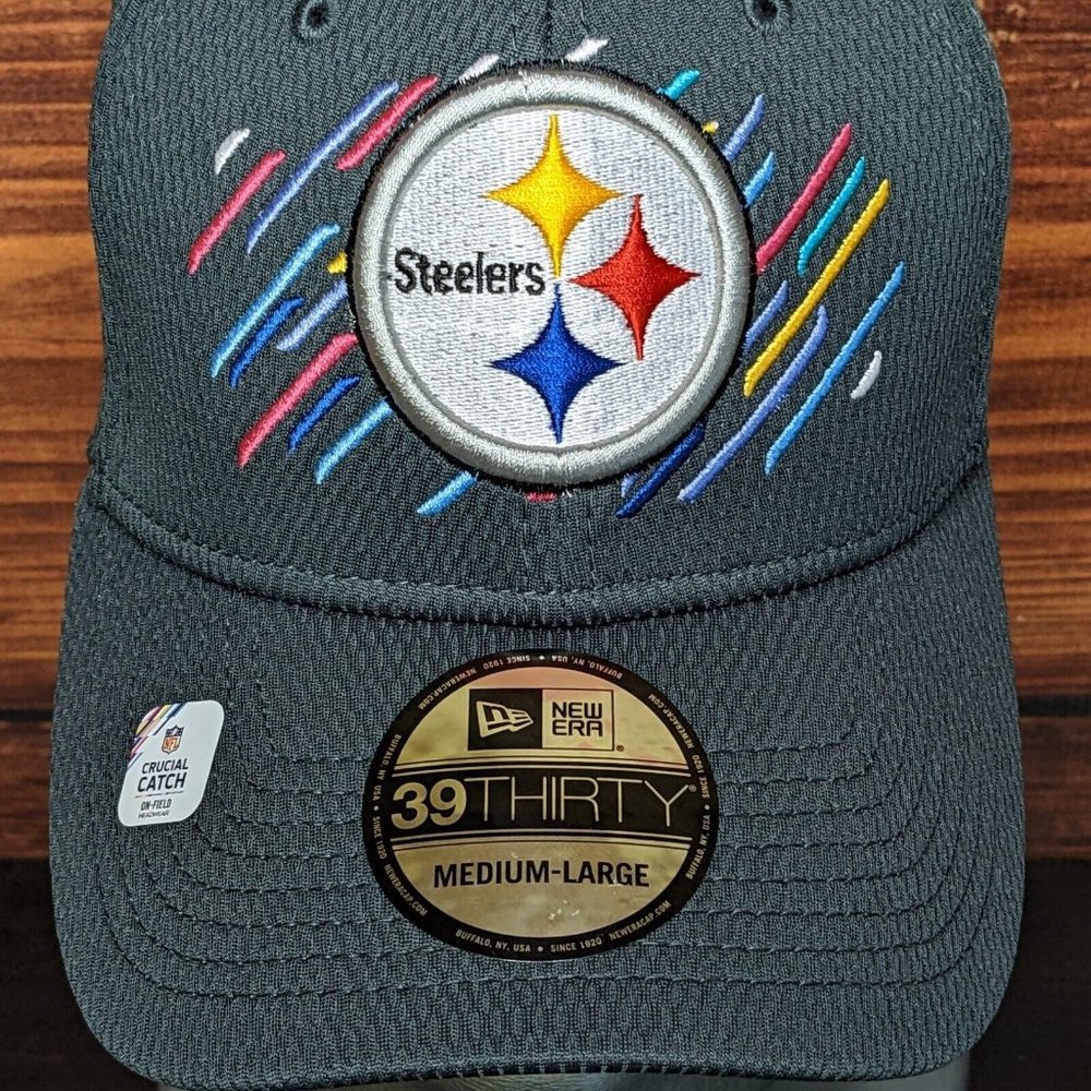 Pittsburgh Steelers Crucial Catch SU2C New Era 39Thirty Fitted Hat Medium-Large
